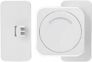 This image shows the two parts of the KinderGard Cabinet Latch with Rotary Dial