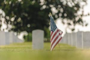 Cemetary with flag