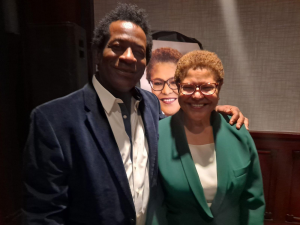 Aaron Akins joins Mayor Karen Bass and RCBCC Chamber of Commerce homelessness in Los Angeles County