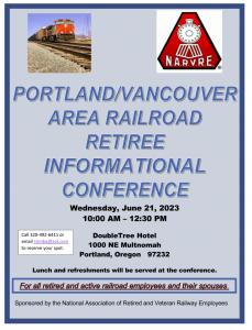 Railroad Retiree Informational Conference – Portland OR/Vancouver WA Area