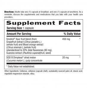 Supplement Facts for Metabolism Reboot™ explain serving size and ingredients