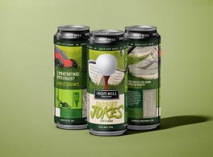 Dad's Got Jokes Juicy Lager an art with punny dad jokes and golf themes