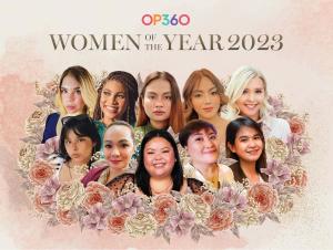 "OP360 celebrates their Women of the Year 2023" - A group photo featuring remarkable women, symbolizing empowerment, achievement, and recognition.