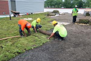 The vegetated roof reduces runoff and manages stormwater on-site helping keep the local waterways clean.