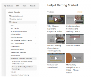 Experior's vast library of trainings is an invaluable resource for agents