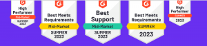 Agility's G2, Summer 2023 Badges