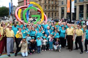 Jive Aces and Drug-Free World volunteers at the 2014 Glasgow Commonwealth Games