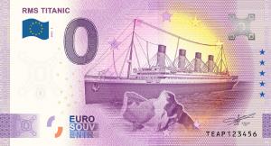 New RMS Titanic 0 Euro Banknote