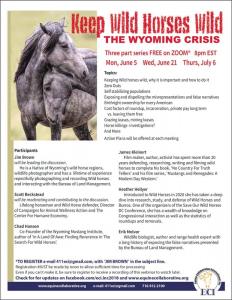 List of speakers for Wyoming Wild Horses ECI webinar series