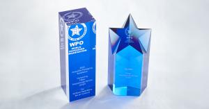 An image showing AirWave-Floeter's Award for Packaging Excellence and Silver President's Award sitting on a plain background.