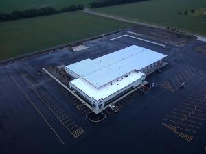Aerial drone picture of Peterbilt dealership.