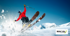 Skier getting airborne