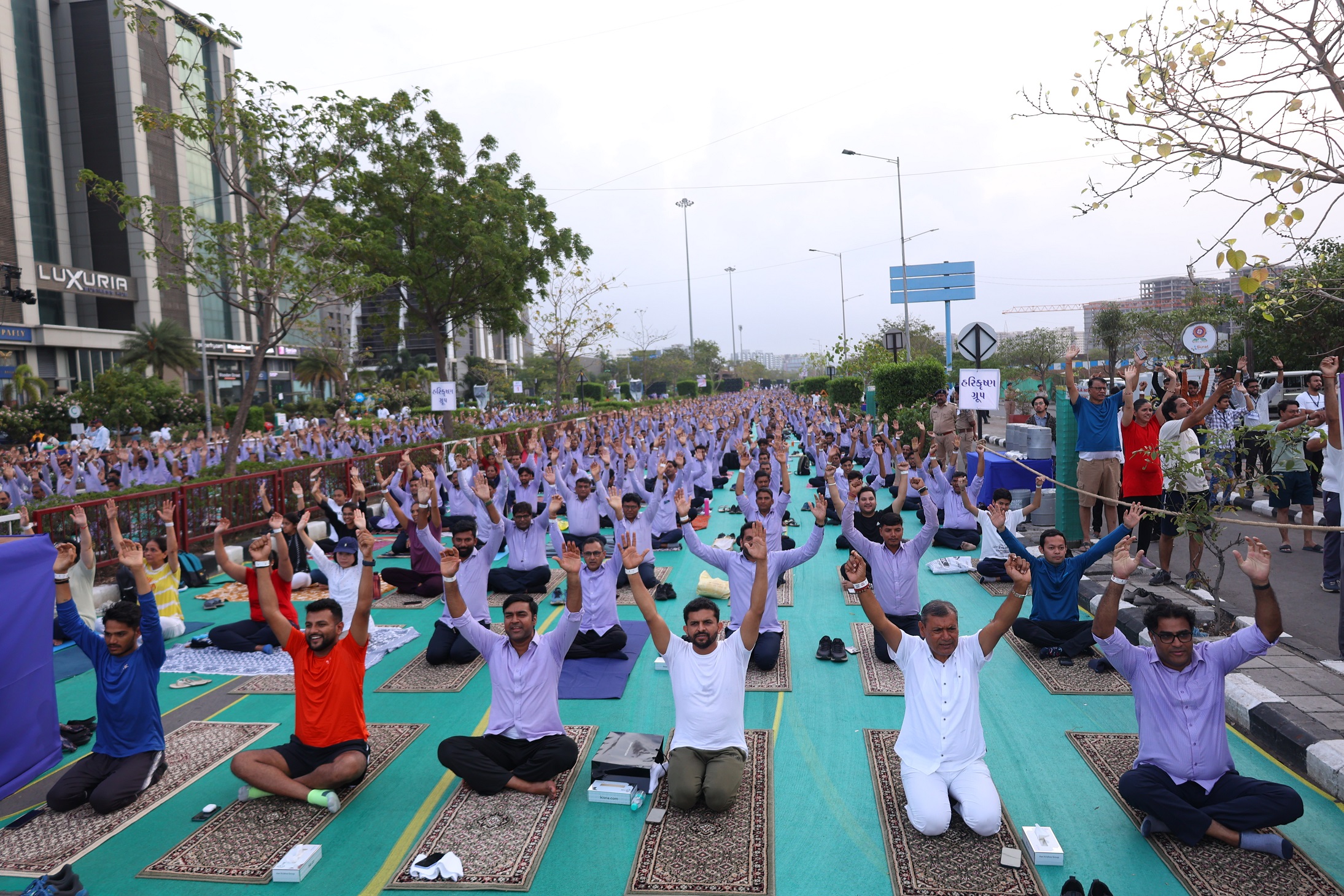 Surat set a Genius World Record on the International Day of Yoga with the active participation of more than 1,50,000 individuals.