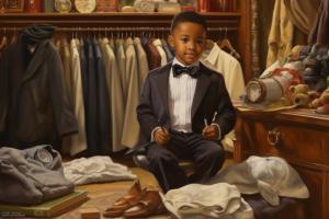 Sophistication of a Boys Black Tuxedo.