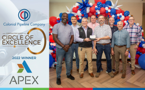 Photograph showcasing the Apex and CPC teams as Apex accepts a 2022 Circle of Excellence Safety Award