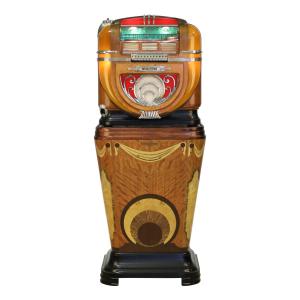 Wurlitzer Model 71 tabletop jukebox (American circa 1940-1941), mechanically functioning, restored, on an original Wurlitzer model 810 stand (CA$14,750).
