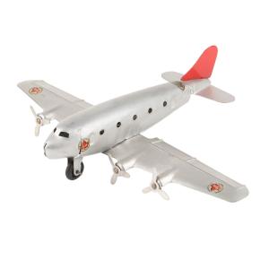 Canadian 1950s Lincoln Trans-Canada Air Lines pressed tin model airplane with four propellers, rubber landing gear and nice T.C.A. decals, 9 ¼ inches long (CA$2,950).