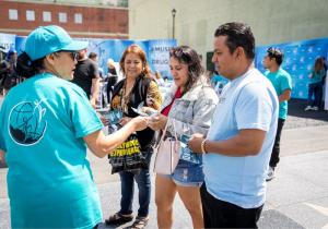 Volunteers shared the Truth About Drugs booklets with residents and tourists on the Hollywood Walk of Fame.