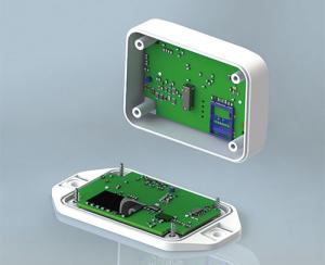 Pillars are provided in the top and base of the DATA-MOBIL-BOX enclosures for PCBs