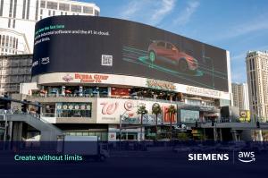 Siemens + AWS building banner for Create Without Limits campaign.