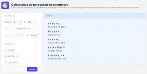 Calculadora de porcentaje de un número