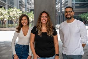 Alfii co-founding team from left: Becky Jefferies, CMO; Dina Mohammad-Laity, CTO; Yousef Albarqawi, CEO