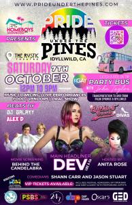 Pride Under the Pines, producers PS HomeBoys announce their headliners for the third annual pride festival in Idyllwild, CA.