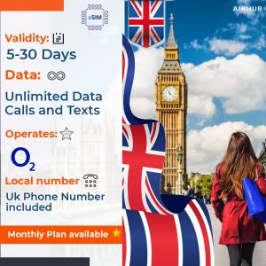 Enjoy seamless connectivity while traveling to UK with AirHub UK eSim Plans