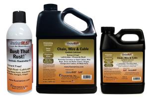 Another popular product, Chain, Wire & Cable, lubricates and protects against corrosion on chain drives and rails on cutting devices such as plasma, waterjet, laser, and CNC cutters. It is available in an aerosol spray can, quart, and gallon jugs.