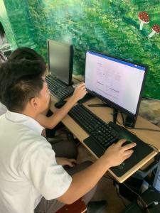 Computers and printers are already being used by students at the school.