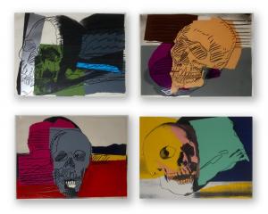 Portfolio of four screenprints in colors by Andy Warhol titled Skulls, each measuring 40 inches by 30 inches (sight, less frame) and each signed and pencil numbered (est. $125,000-$175,000).