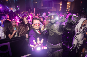 Fans in MCU cosplay celebrate the return of SDCC at last year’s XLE Ready Party One nightlife event at Parq Nightclub. Cosplay of every level is always celebrated and encouraged at XLE events. Photo: Jim Donnelly