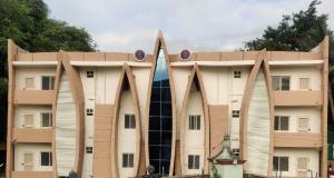 Image of 3 Storey building developed at Visakhapatnam, India incorporating MiCoB's façade structure - front view