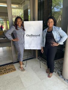 A picture of the Executive Producers of OnBoard, Shannon Nash and Merline Saintil