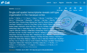 The research paper “Single-cell spatial transcriptome reveals cell-type organization in macaque cortex” was published in Cell.