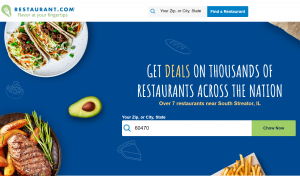 The Restaurant.com Homepage