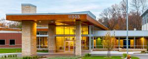 Front entrance of the Hazelden Betty Ford Foundation's Center for Teens, Young Adults and Families in Plymouth, Minn.