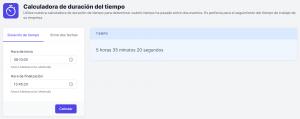 Calculadora de duración del tiempo
