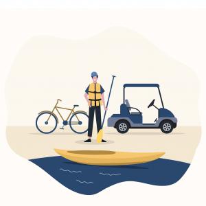 Short term vacation rental guests enjoying off-premises activities