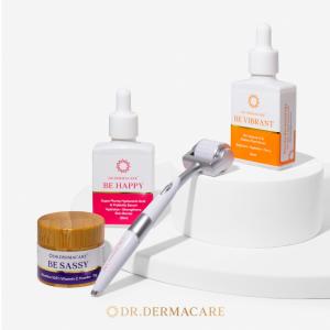 Derma rollers with serums and Vitamin C powder