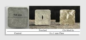 A self-healing concrete sample