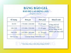 Bảng báo giá may đồng phục mới nhất từ DONY