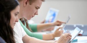Students completing a quiz