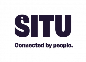 Situ's logo in white colour
