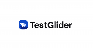 A paper airplane logo of TestGlider