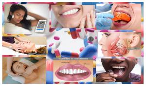 a collage of the bruxism symptoms, conditions experienced by people and the treatments or methods people used to stop teeth grinding and jaw clenching