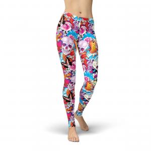 Tattoo Skull Leggings to Wear at The Burning Man Festival from Happy Being Well