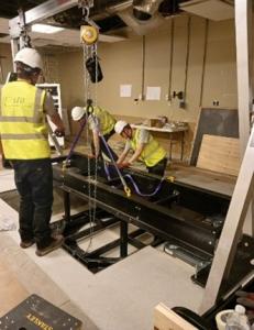The Leo Cancer Care technology being installed at McLaren Proton Therapy Center