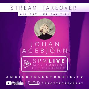 Purple Johan Agebjorn announcement with link to SPM Live on YouTube