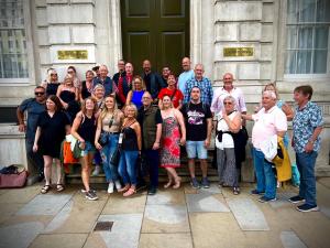 Infected Blood Scandal Campaigners outside The Cabinet Office